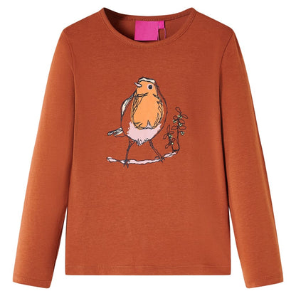 Kinder-Langarmshirt Cognac 116