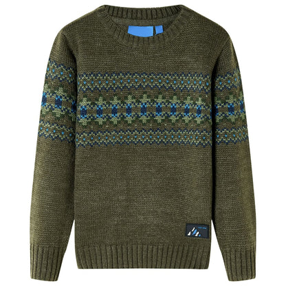 Pull tricoté enfant kaki 116