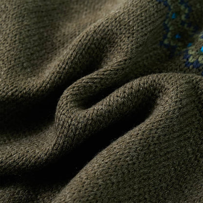 Kinderpullover Gestrickt Khaki 128