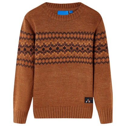 Pull enfant tricoté cognac 104