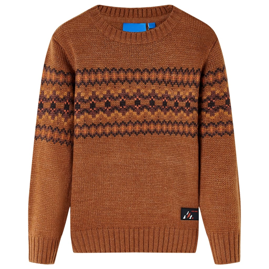 Pull enfant tricoté cognac 128