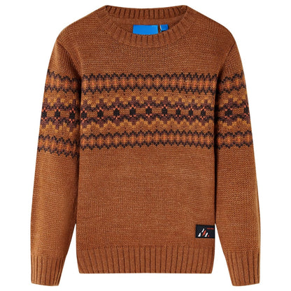 Pull enfant tricoté cognac 128