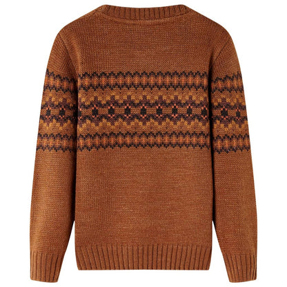 Pull enfant tricoté cognac 128