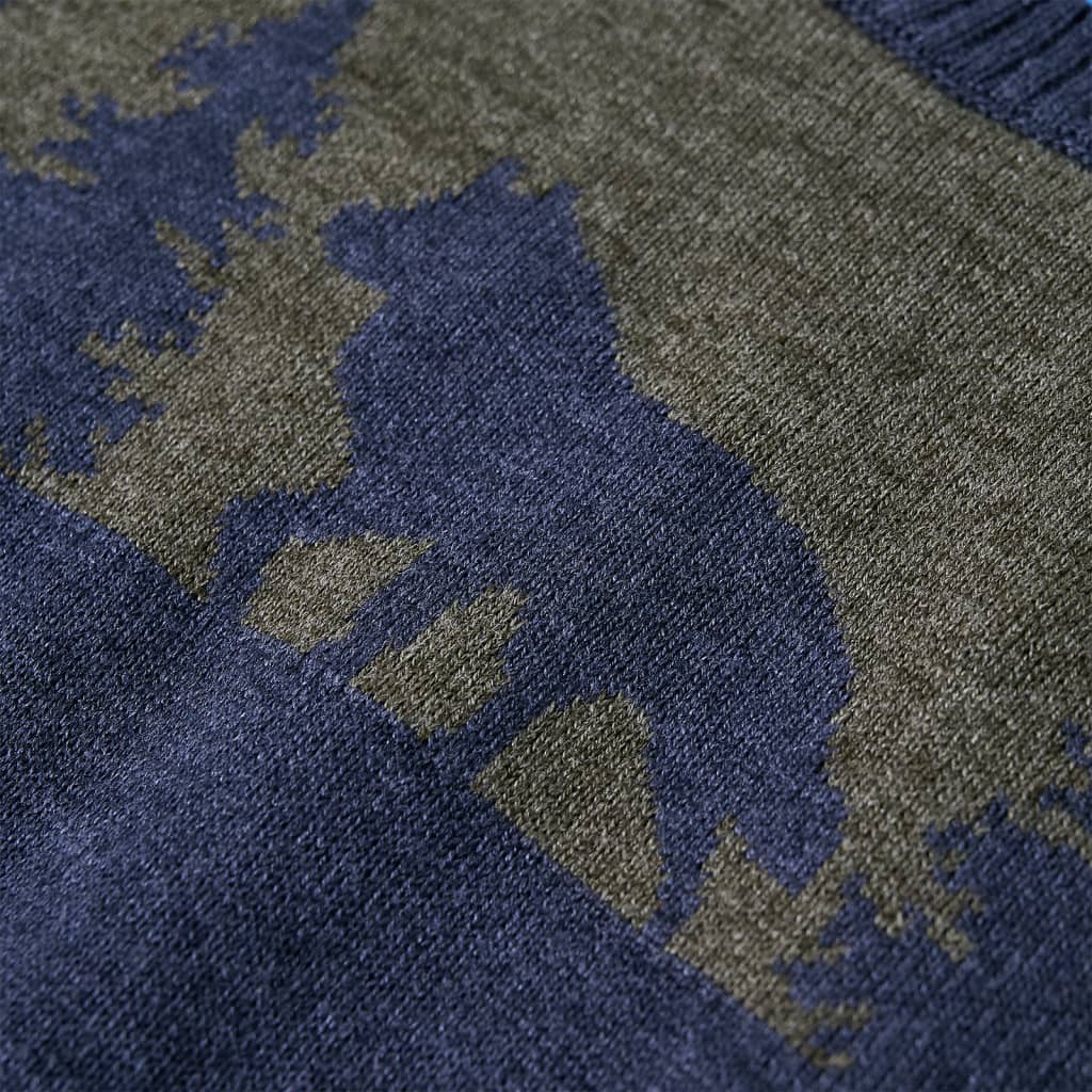 Kinderpullover Gestrickt Marineblau 104