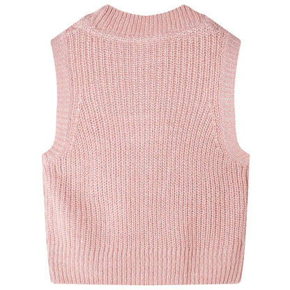 Gilet sans manches tricoté pour enfant rose clair 104