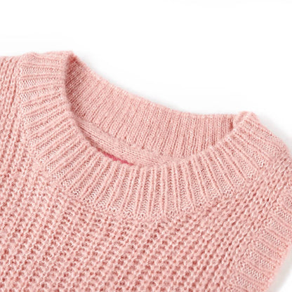 Gilet sans manches tricoté pour enfant rose clair 104