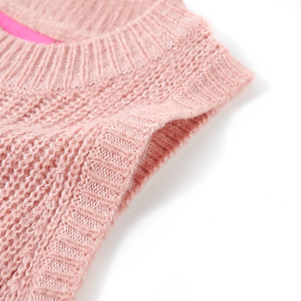 Gilet sans manches tricoté pour enfant rose clair 104