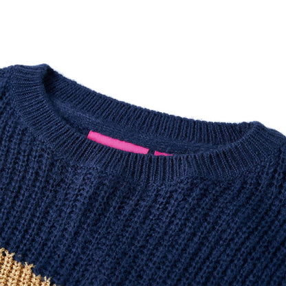 Pull enfant tricoté bleu marine 104