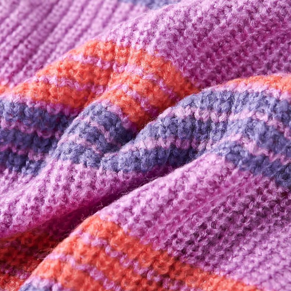 Kinderpullover mit Streifen Gestrickt Lila und Rosa 104