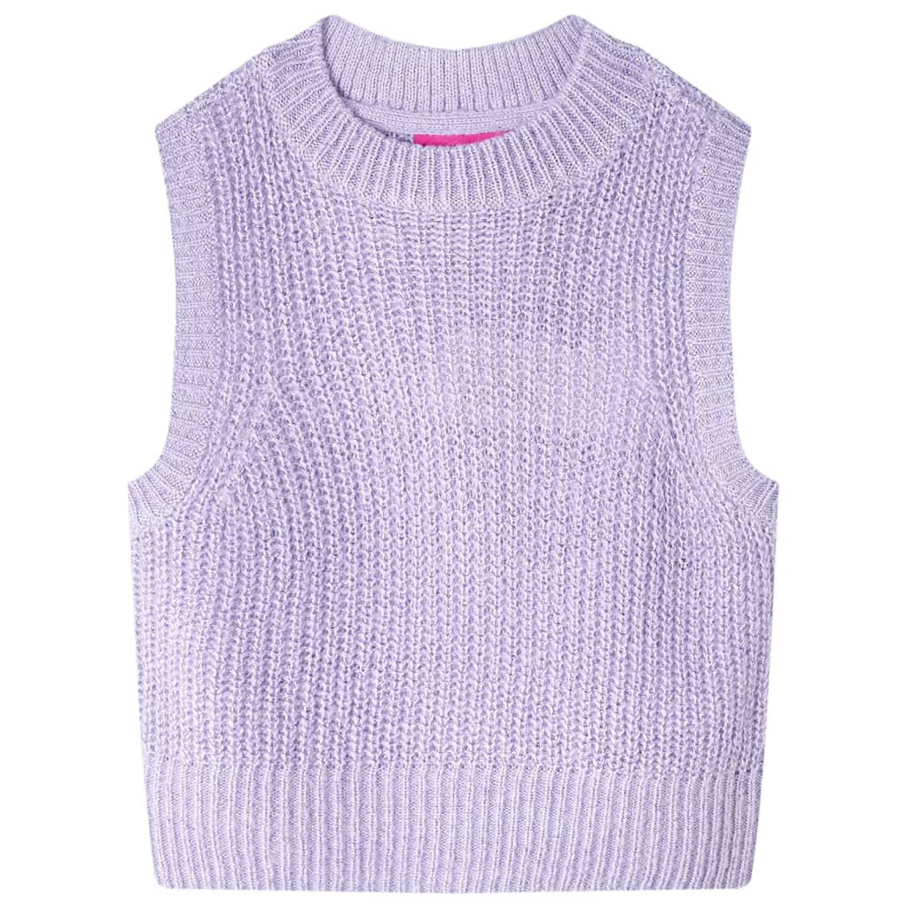 Gilet pull enfant tricoté Lilas clair 128
