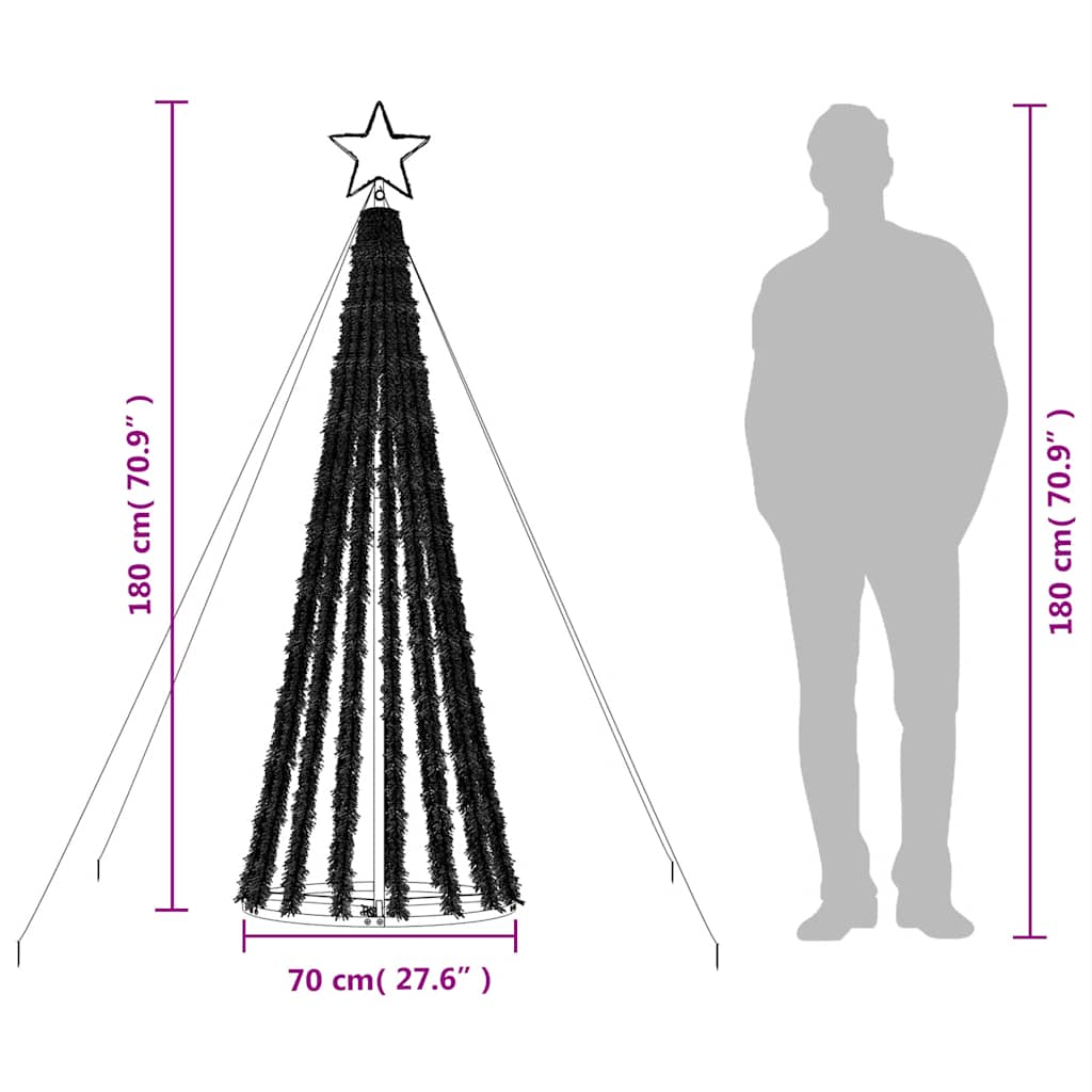 vidaXL LED Weihnachtsbaum 275 LEDs Mehrfarbig 180 cm