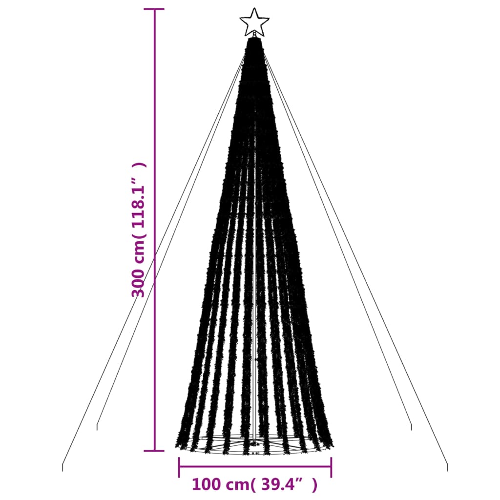 vidaXL LED Weihnachtsbaum 688 LEDs Blau 300 cm