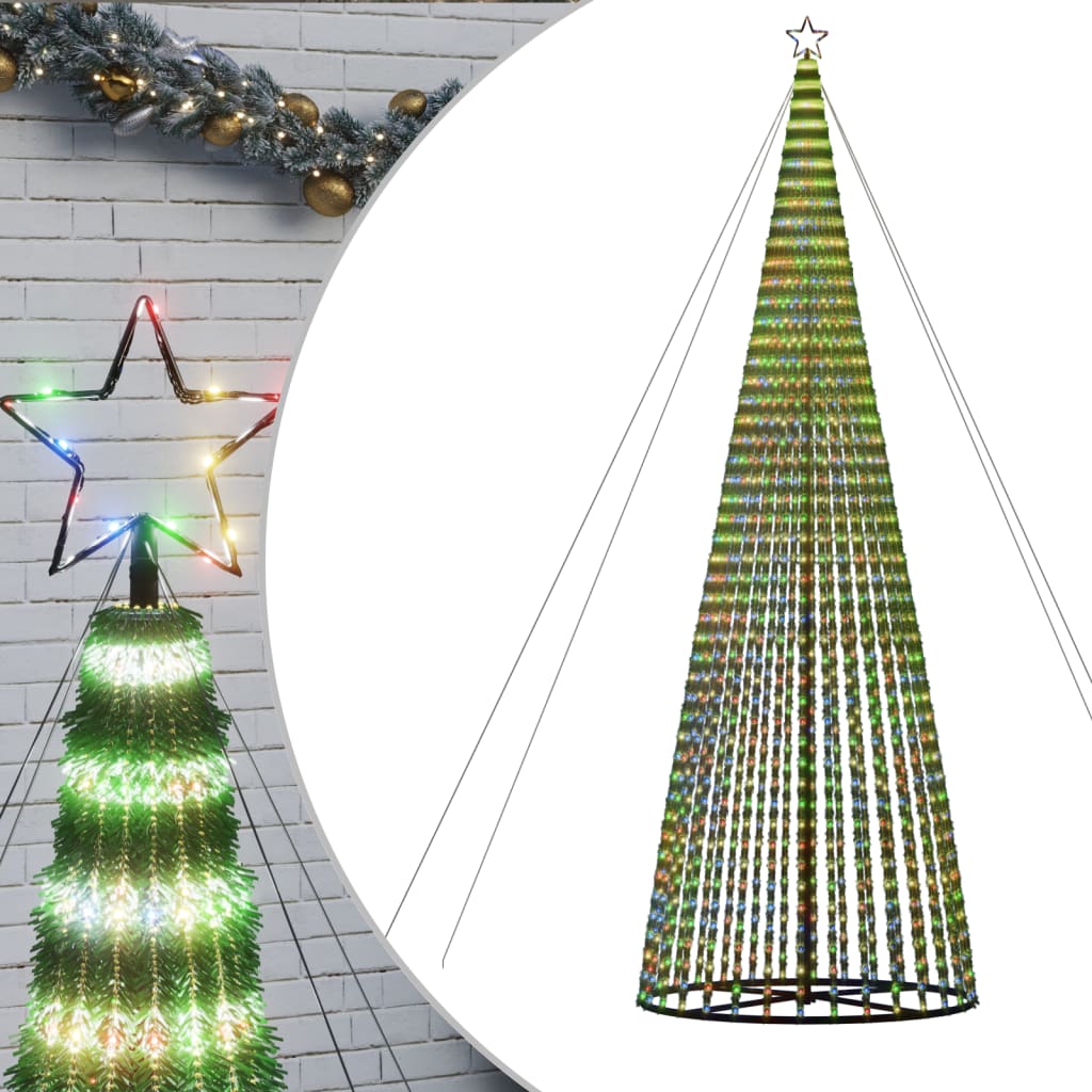 vidaXL Sapin de Noël LED 1544 LED Multicolore 500 cm