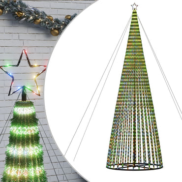 vidaXL Sapin de Noël LED 1544 LED Multicolore 500 cm