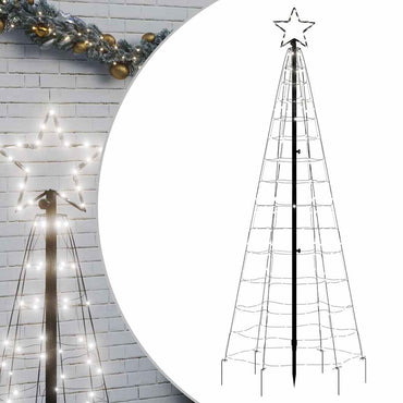 vidaXL LED-Weihnachtsbaum mit Erdspießen 220 LEDs Kaltweiß 180 cm
