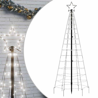 vidaXL LED-Weihnachtsbaum mit Erdspießen 220 LEDs Kaltweiß 180 cm
