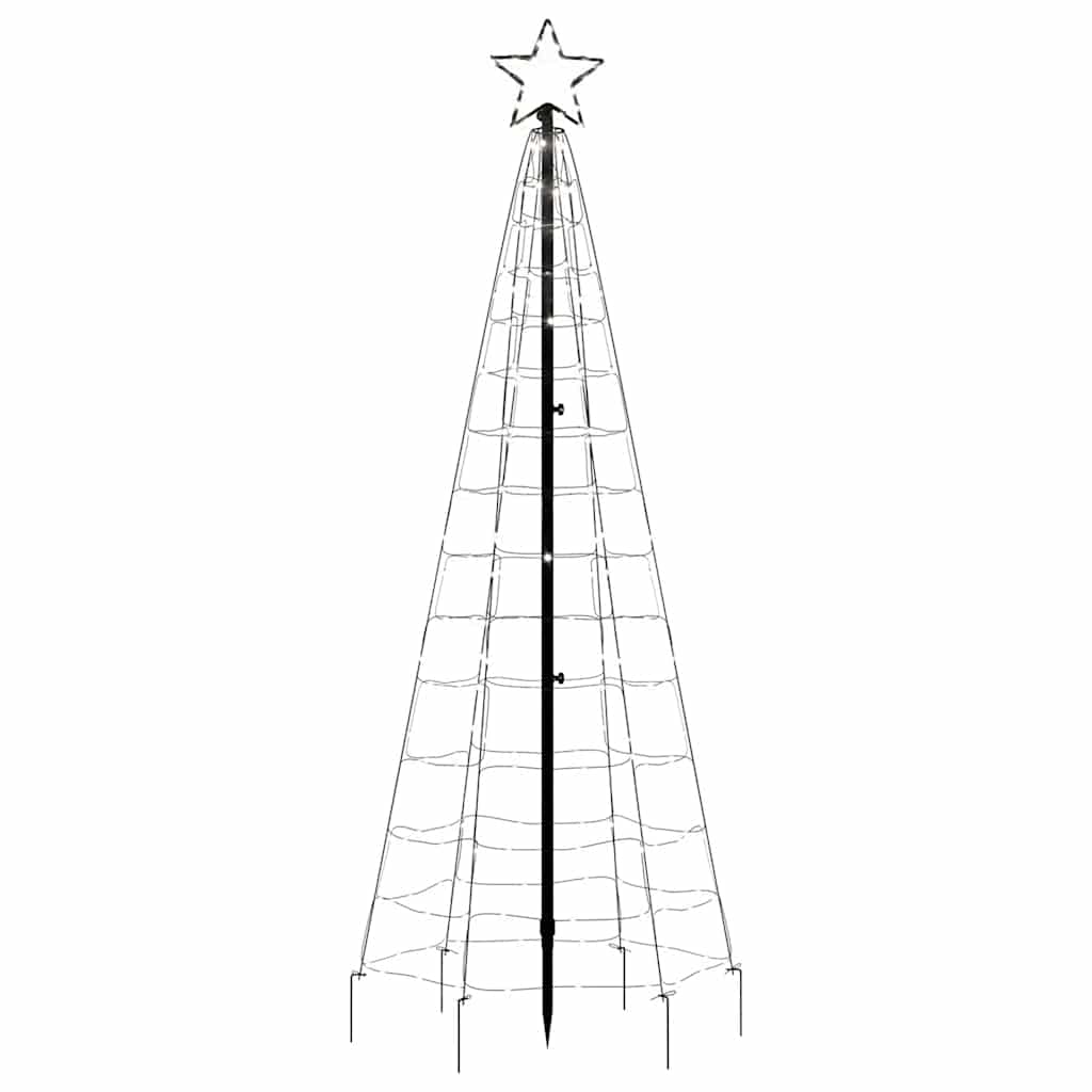 vidaXL LED-Weihnachtsbaum mit Erdspießen 220 LEDs Kaltweiß 180 cm
