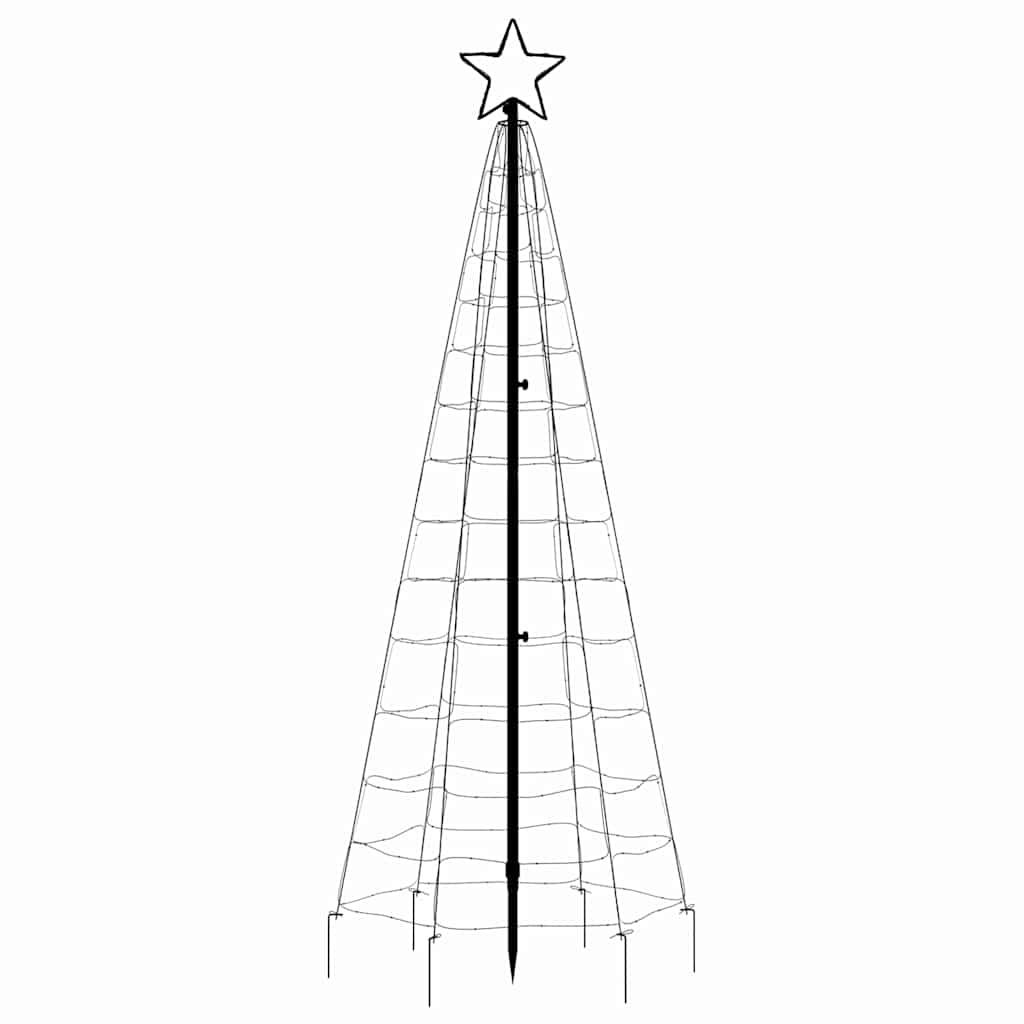 vidaXL LED-Weihnachtsbaum mit Erdspießen 220 LEDs Kaltweiß 180 cm