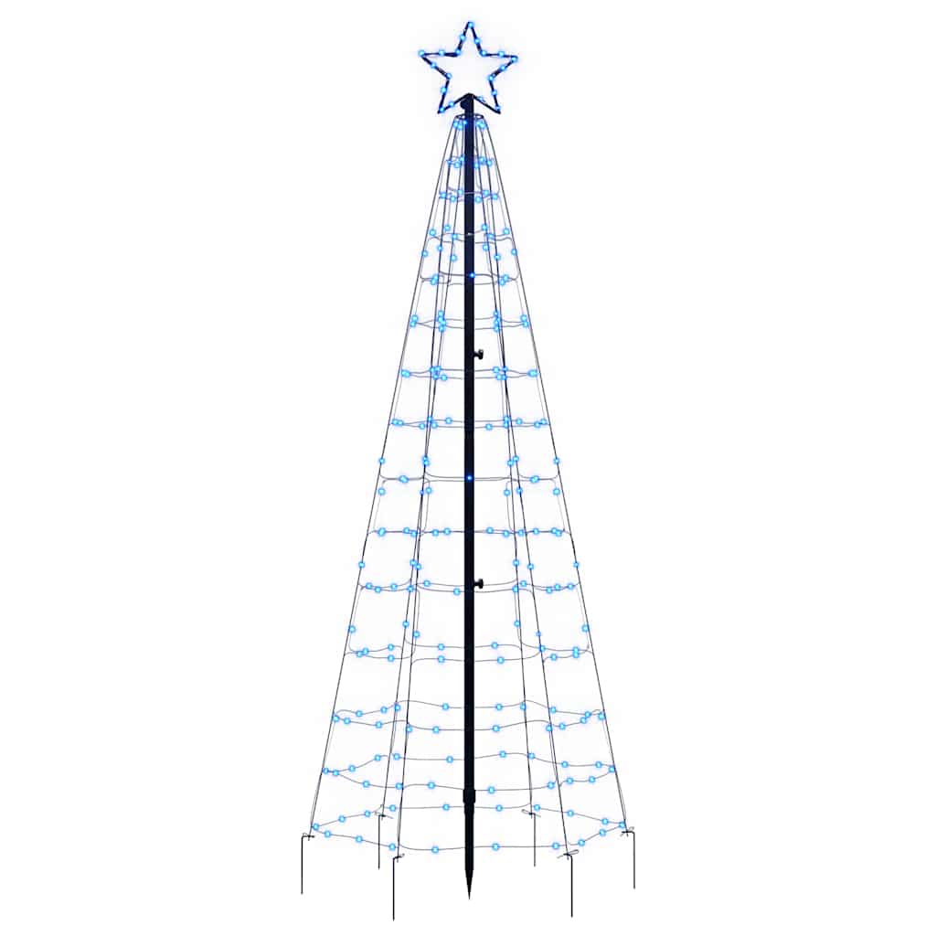 vidaXL LED-Weihnachtsbaum mit Erdspießen 220 LEDs Blau 180 cm