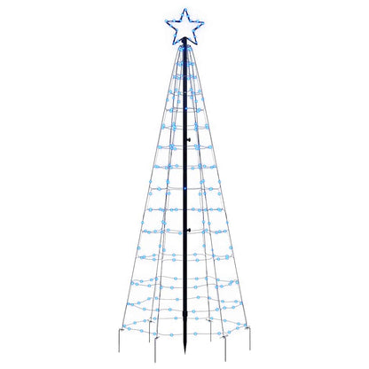 vidaXL LED-Weihnachtsbaum mit Erdspießen 220 LEDs Blau 180 cm