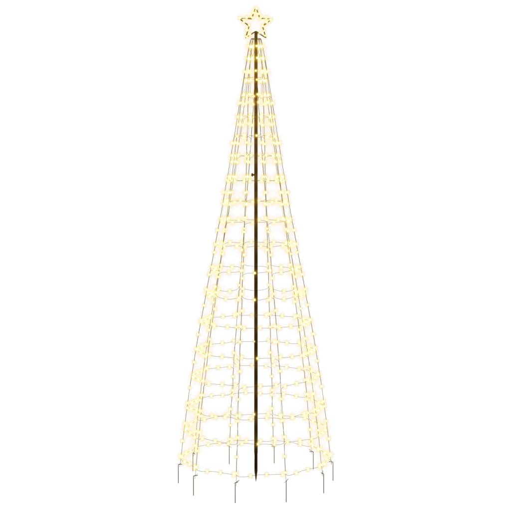 vidaXL Sapin de Noël LED avec piquets de terre 570 LED Blanc chaud 300 cm