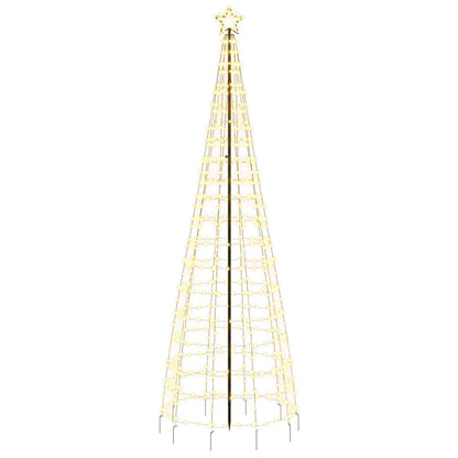 vidaXL Sapin de Noël LED avec piquets de terre 570 LED Blanc chaud 300 cm