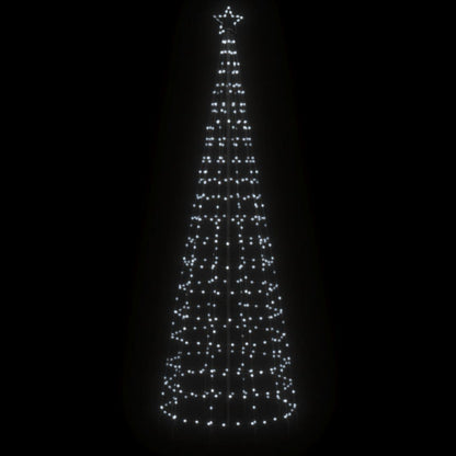 vidaXL Sapin de Noël LED avec piquets de terre 570 LED blanc froid 300 cm