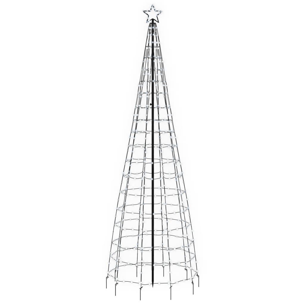 vidaXL Sapin de Noël LED avec piquets de terre 570 LED blanc froid 300 cm