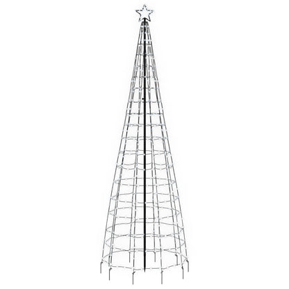 vidaXL Sapin de Noël LED avec piquets de terre 570 LED blanc froid 300 cm