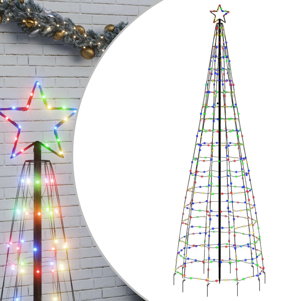 vidaXL LED-Weihnachtsbaum mit Erdspießen 570 LEDs Mehrfarbig 300 cm