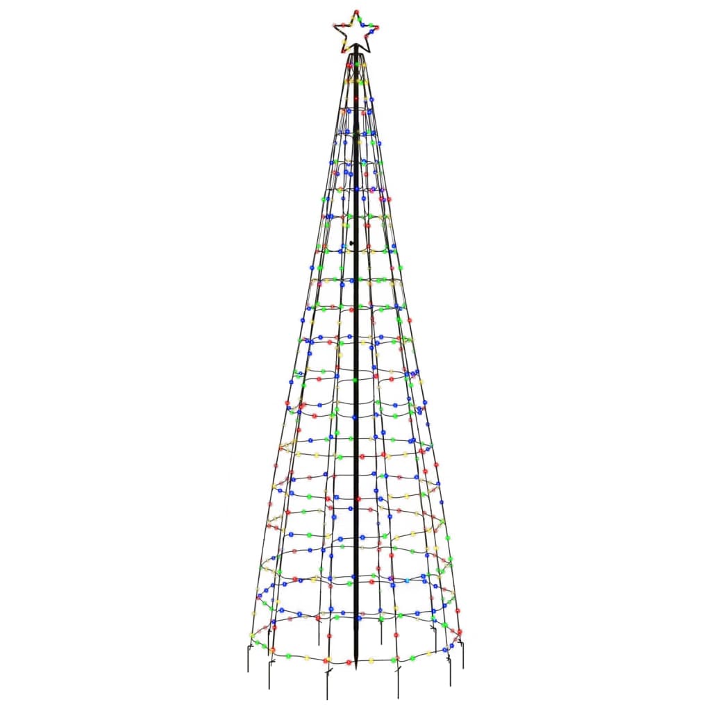 vidaXL LED-Weihnachtsbaum mit Erdspießen 570 LEDs Mehrfarbig 300 cm