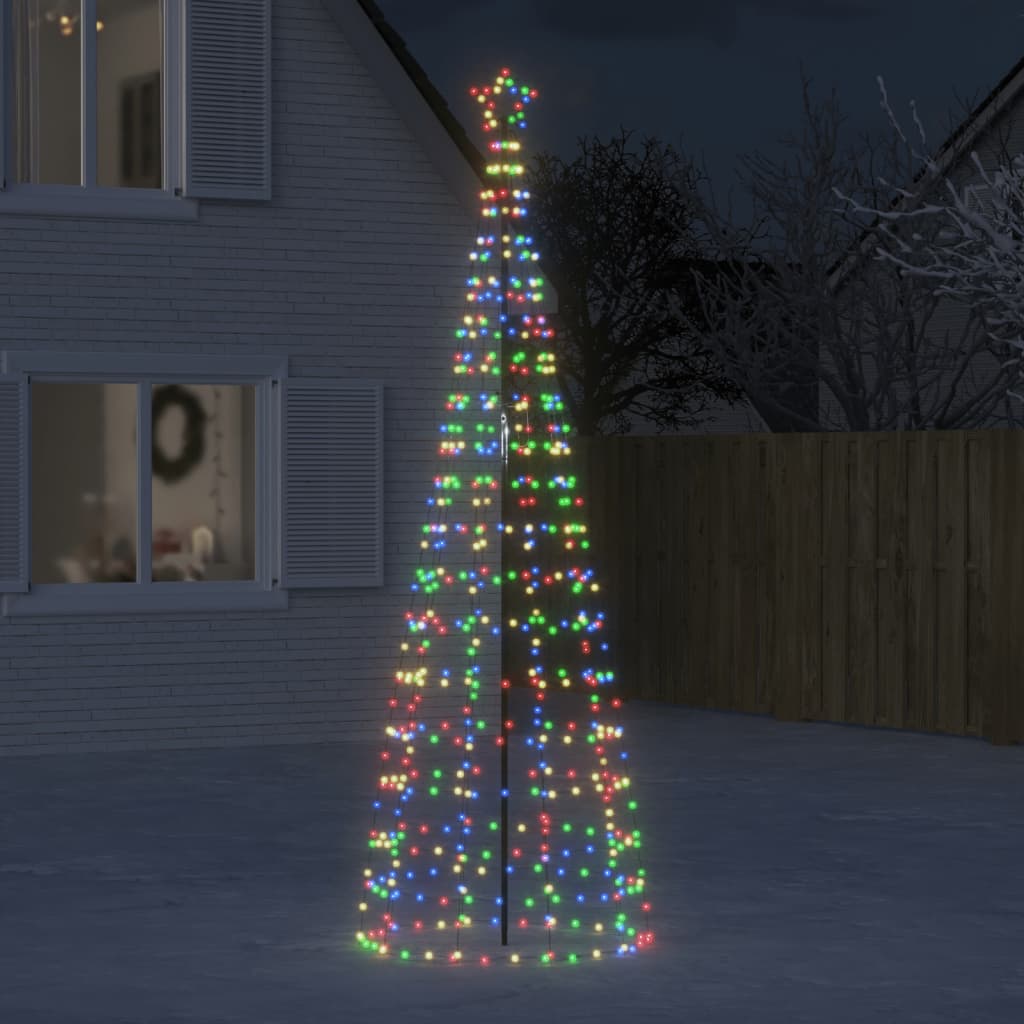 vidaXL LED-Weihnachtsbaum mit Erdspießen 570 LEDs Mehrfarbig 300 cm