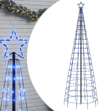 vidaXL Sapin de Noël LED avec piquets de terre 570 LED bleu 300 cm