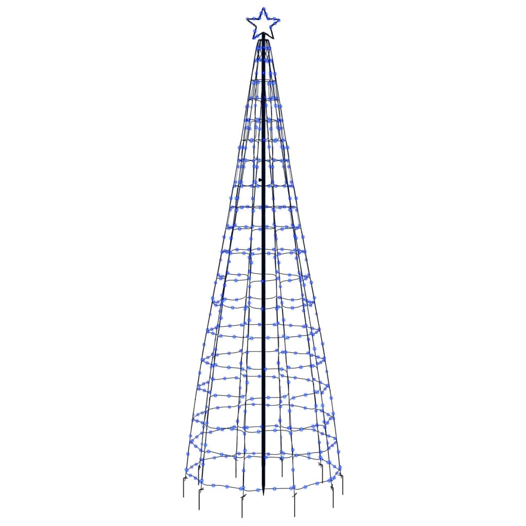 vidaXL Sapin de Noël LED avec piquets de terre 570 LED bleu 300 cm