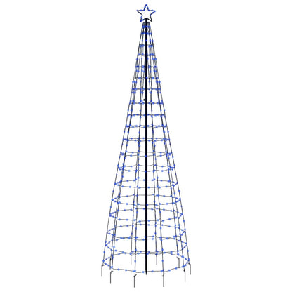 vidaXL Sapin de Noël LED avec piquets de terre 570 LED bleu 300 cm
