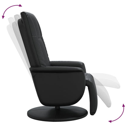 vidaXL Relaxsessel mit Fußteil Schwarz Kunstleder