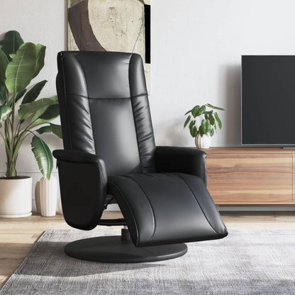 vidaXL Relaxsessel mit Fußteil Schwarz Kunstleder