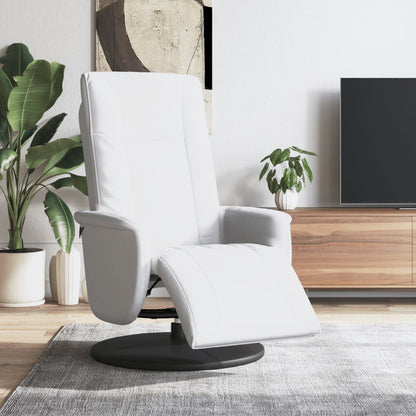 vidaXL Relaxsessel mit Fußteil Weiß Kunstleder