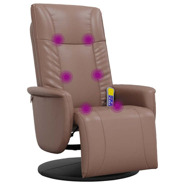 vidaXL Massagesessel mit Fußteil Braun Kunstleder