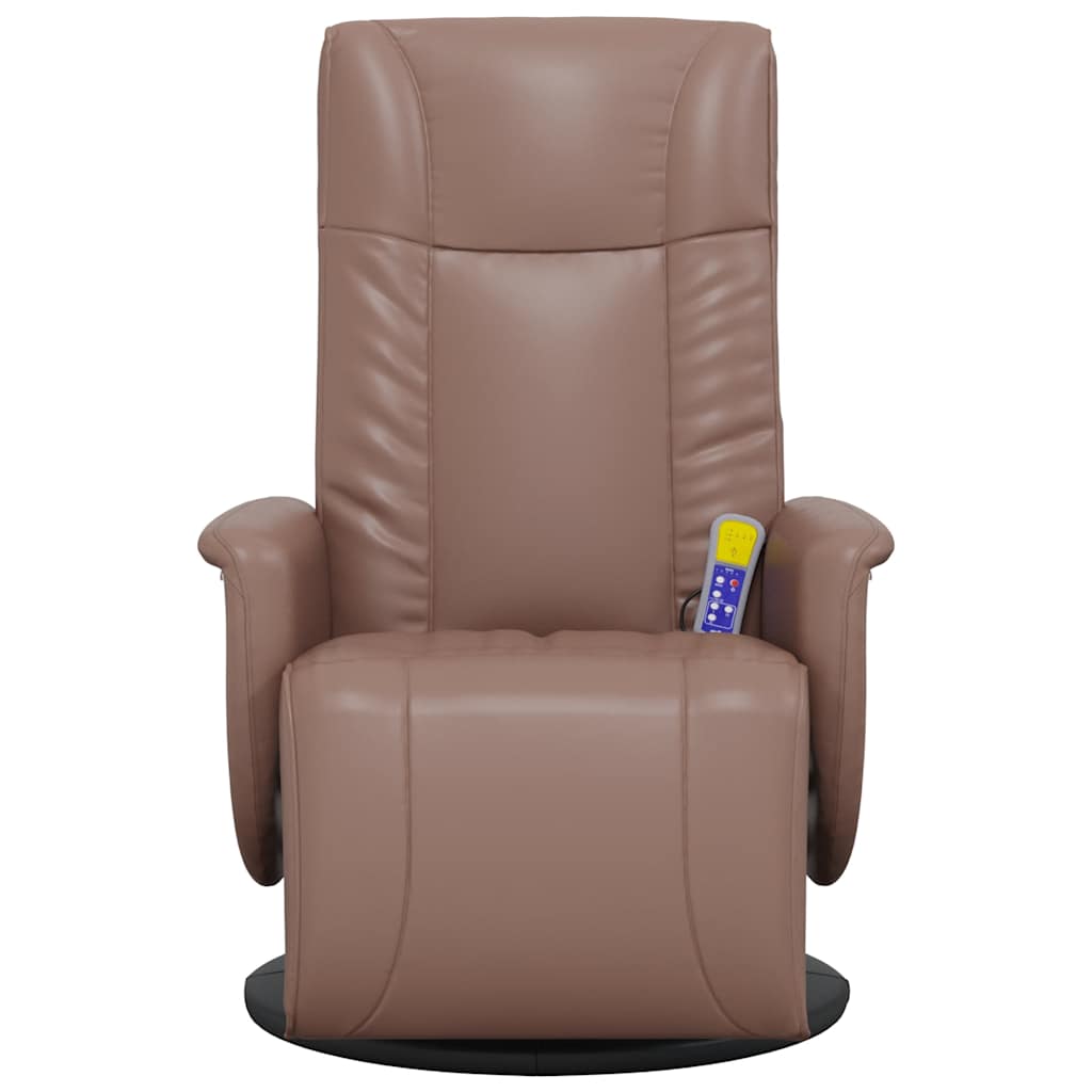 vidaXL Massagesessel mit Fußteil Braun Kunstleder