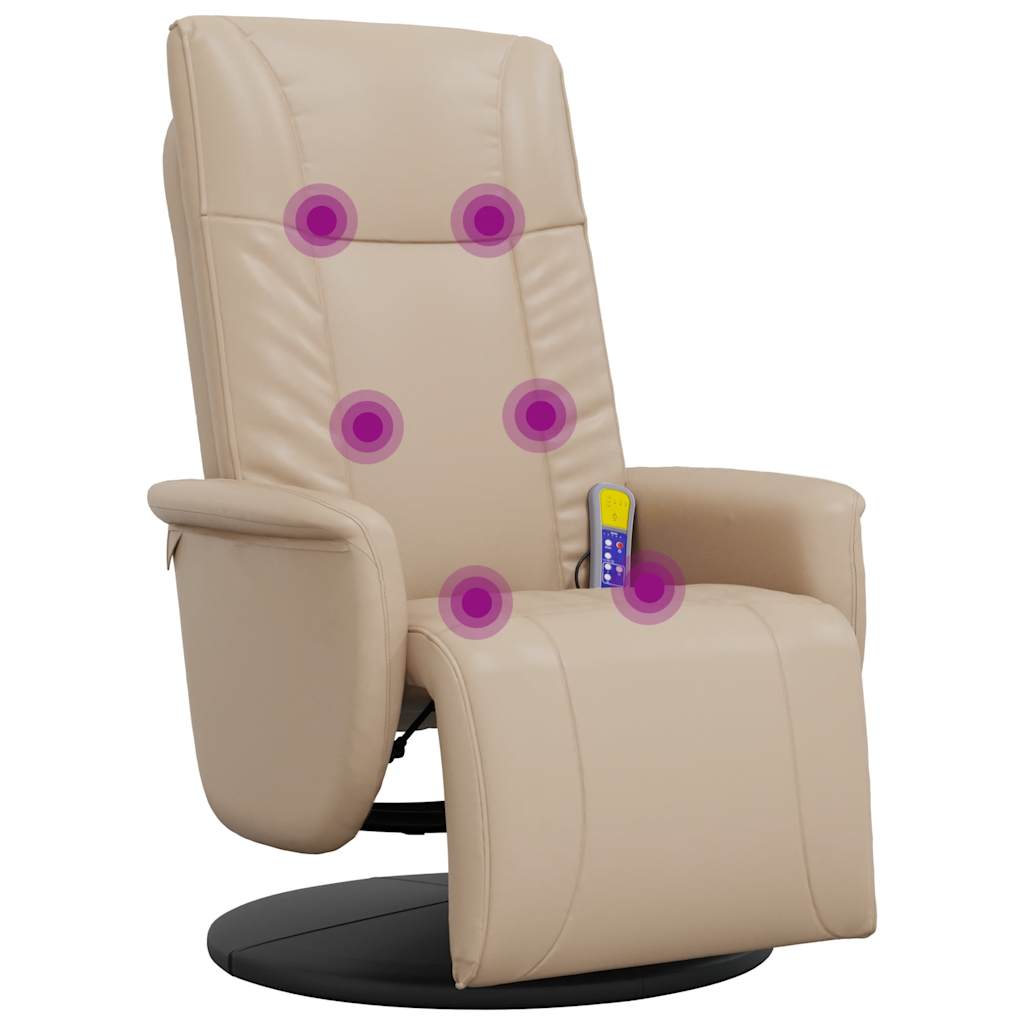 vidaXL Massagesessel mit Fußteil Cappuccino-Braun Kunstleder