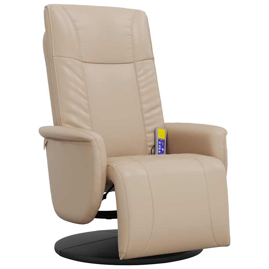 vidaXL Massagesessel mit Fußteil Cappuccino-Braun Kunstleder