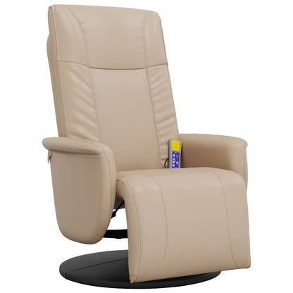 vidaXL Massagesessel mit Fußteil Cappuccino-Braun Kunstleder