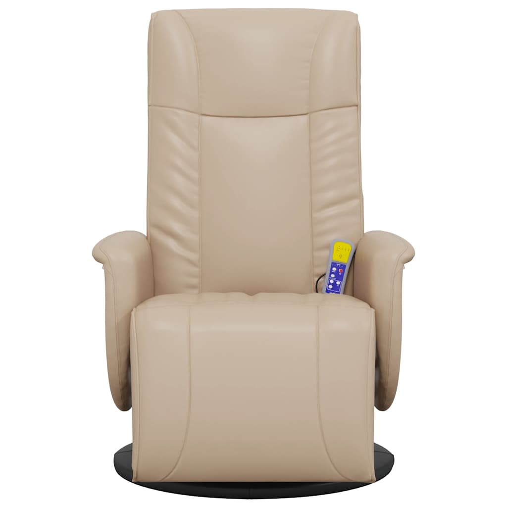 vidaXL Massagesessel mit Fußteil Cappuccino-Braun Kunstleder
