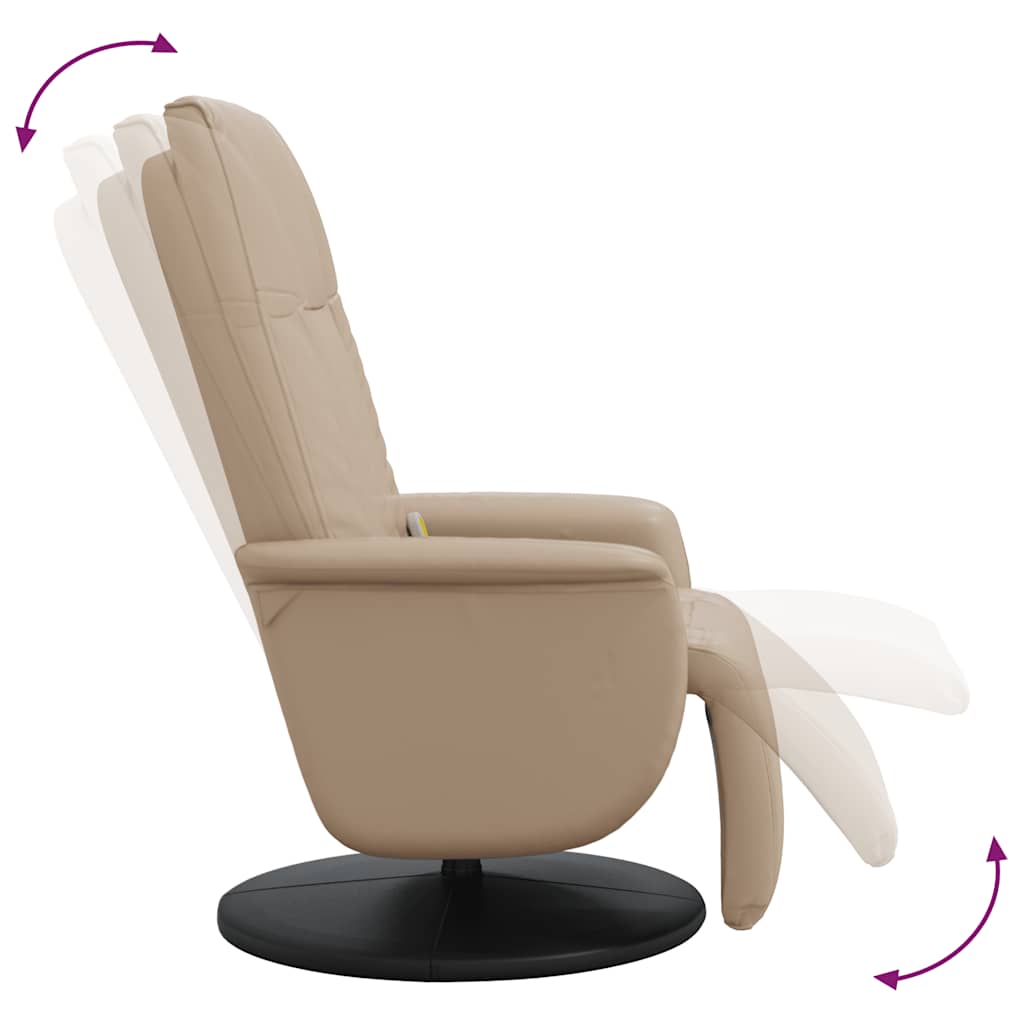 vidaXL Massagesessel mit Fußteil Cappuccino-Braun Kunstleder
