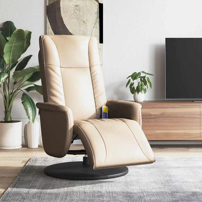 vidaXL Massagesessel mit Fußteil Cappuccino-Braun Kunstleder