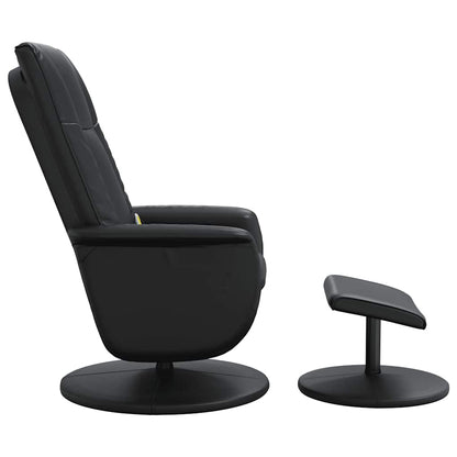 vidaXL Massagesessel mit Fußhocker Schwarz Kunstleder