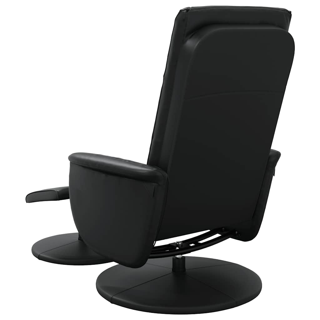 vidaXL Massagesessel mit Fußhocker Schwarz Kunstleder