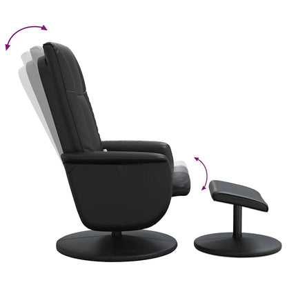 vidaXL Massagesessel mit Fußhocker Schwarz Kunstleder