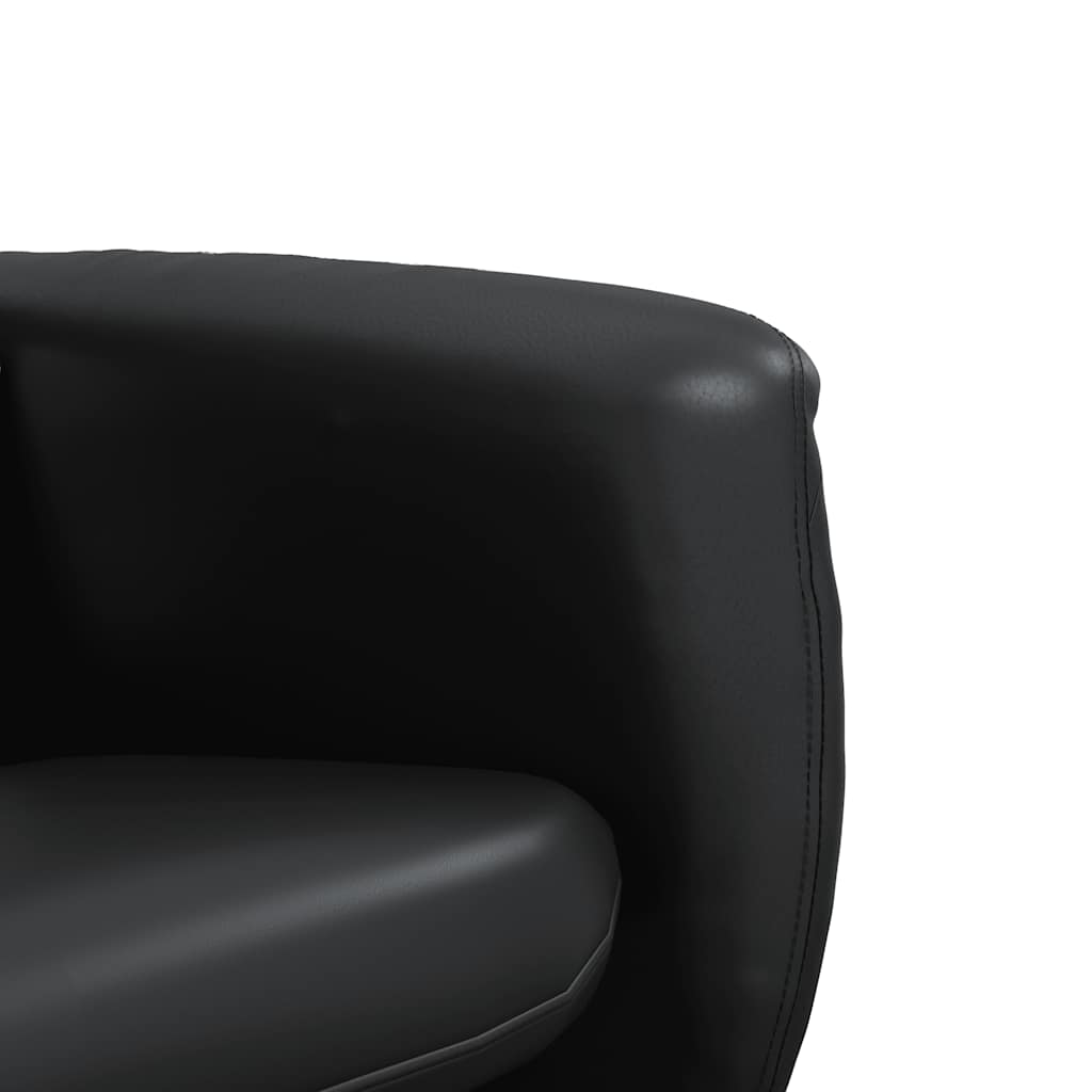vidaXL Massagesessel mit Fußhocker Schwarz Kunstleder